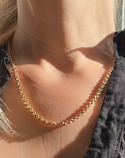 9ct gold Rolo chain. Chunky solid gold chain