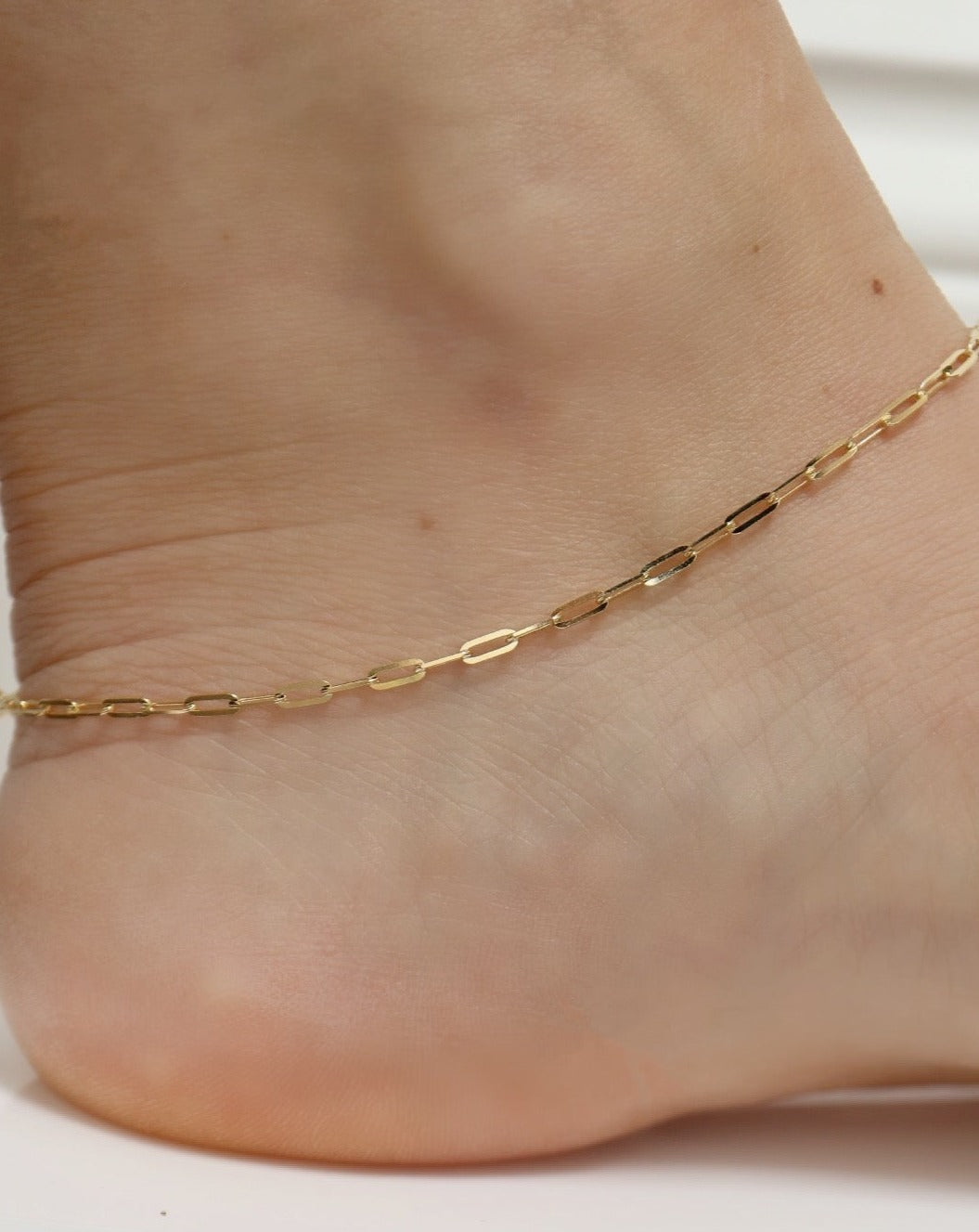 9kt gold Paperclip Anklet