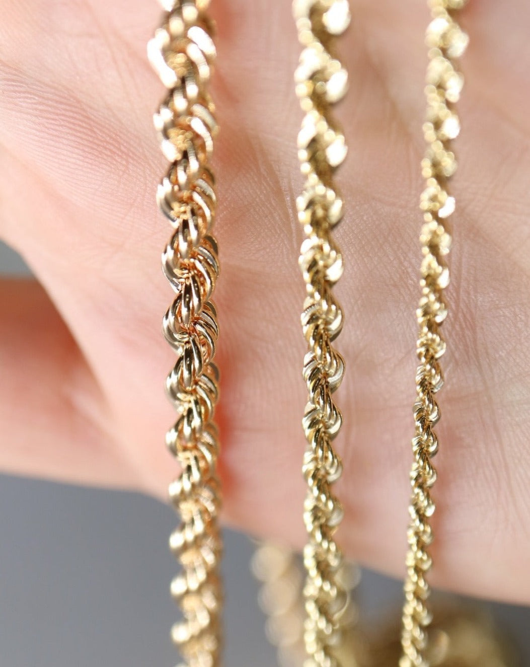 9ct gold rope bracelets from That's My Story Jewellery