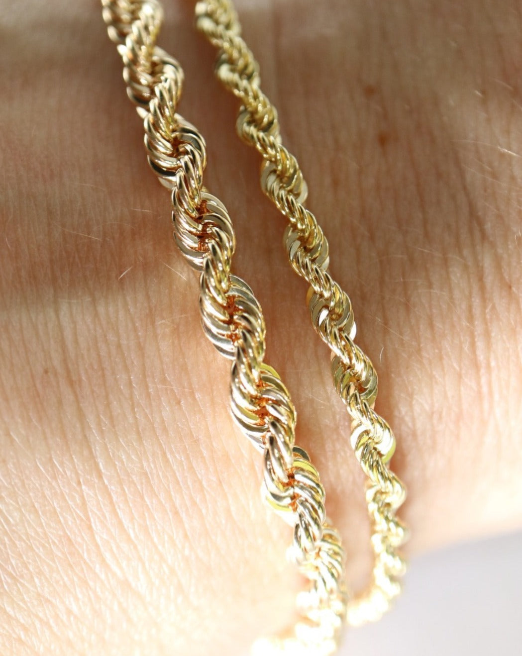 9ct gold rope bracelets from That's My Story Jewellery