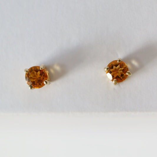 9ct gold Citrine Stud Earrings