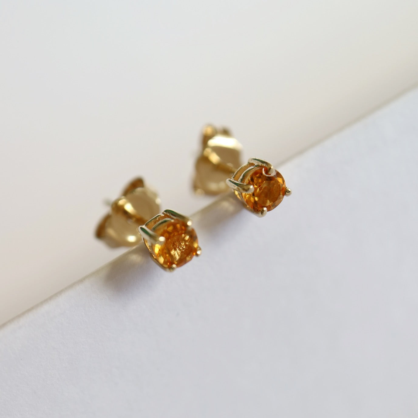 9ct gold Citrine Stud Earrings