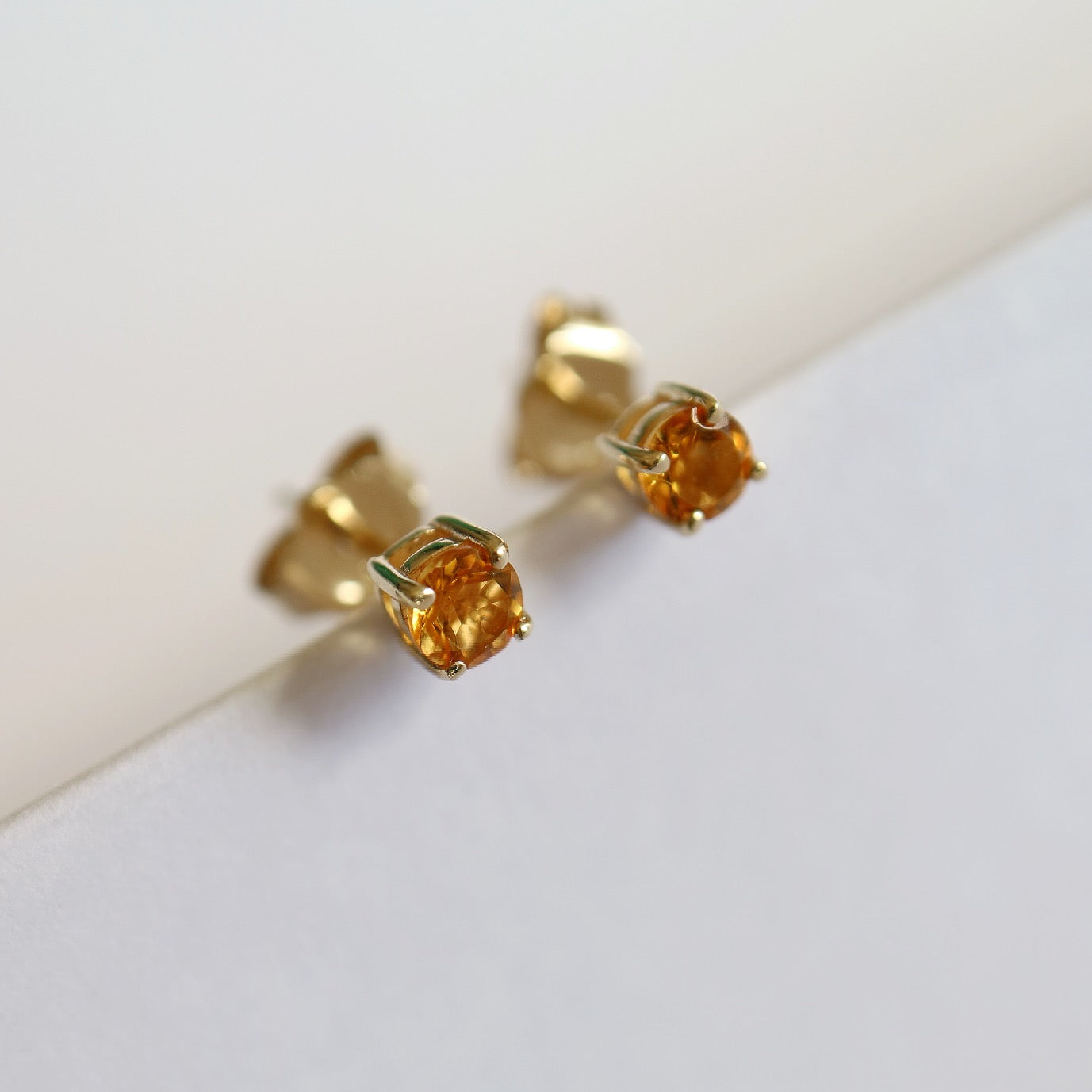 9ct gold Citrine Stud Earrings