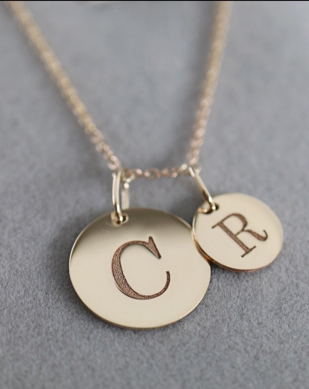 Gold Initial Disc Pendant