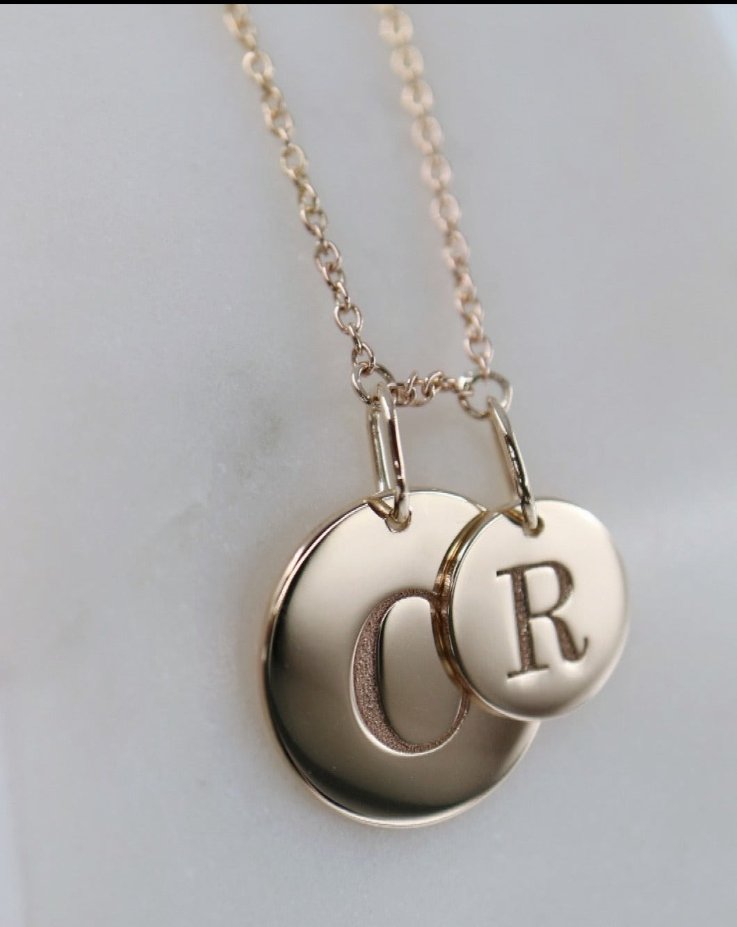 Gold Initial Disc Pendant