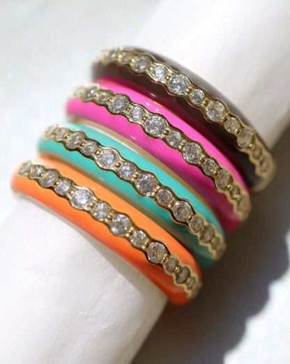 Sadie Summer colourful rings from Kini Jewels