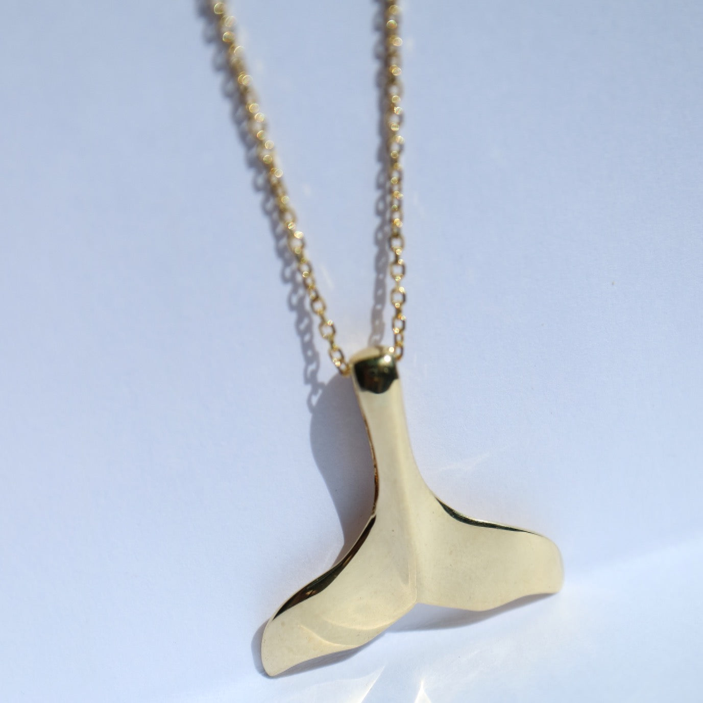 9kt gold Whale Tale Pendant