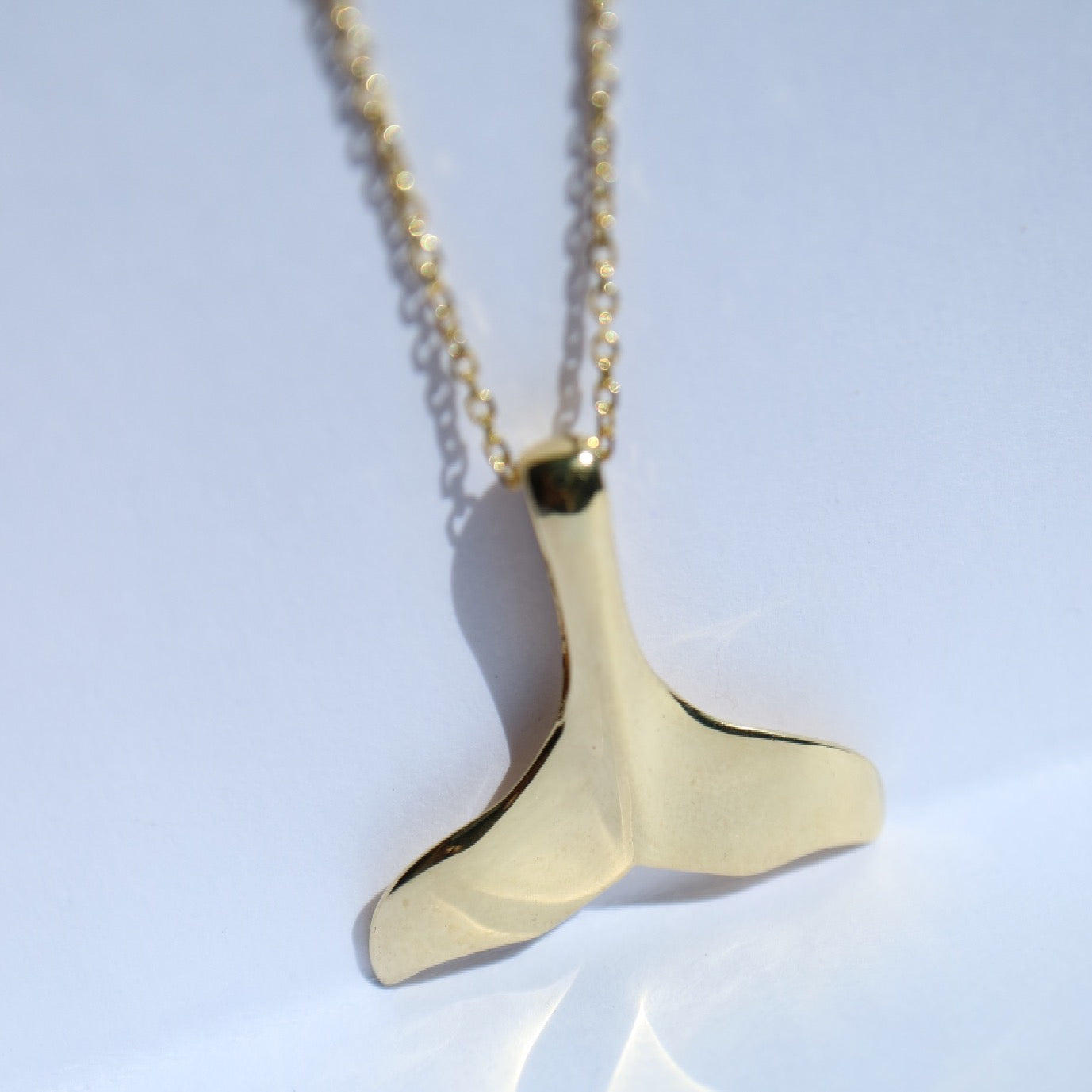 9kt gold Whale Tale Pendant