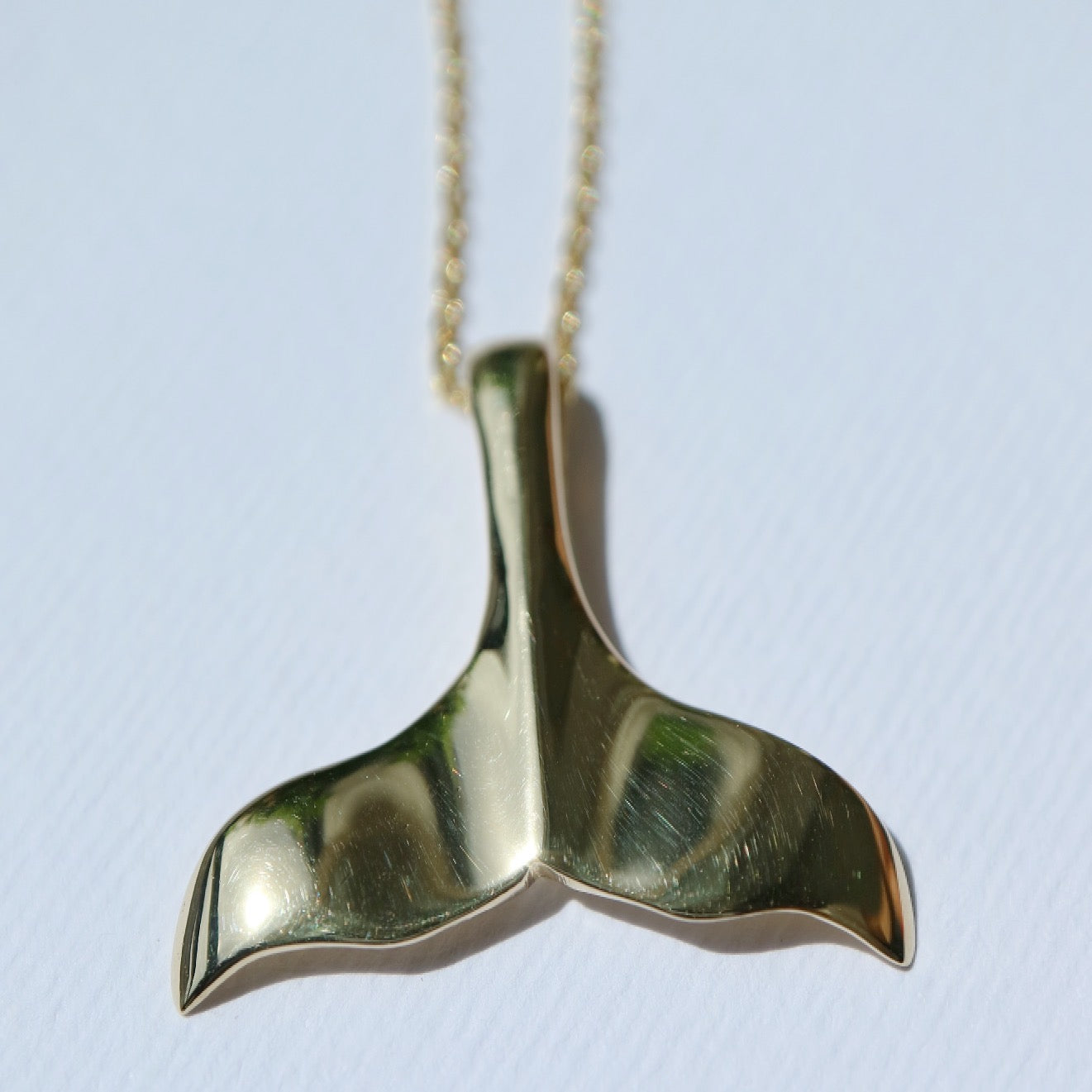 9kt gold Whale Tale Pendant