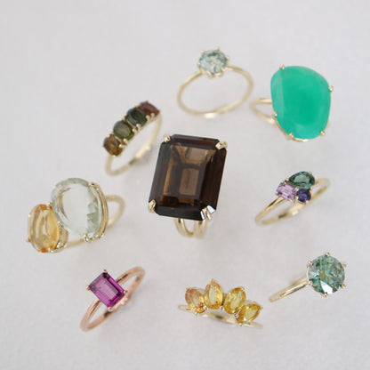9ct gold and gemstone rings