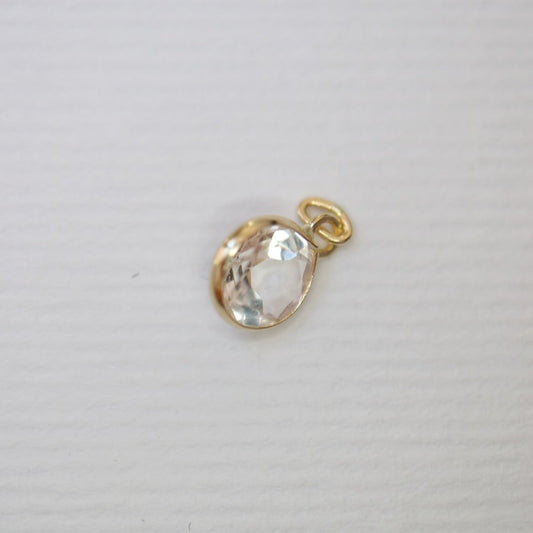 White topaz gemstone charm