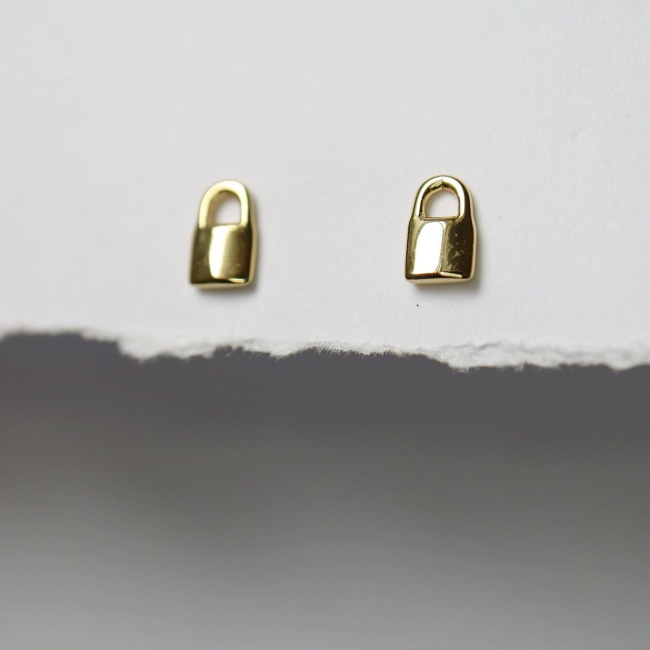 Little Lock Stud Earrings by Kini Jewels