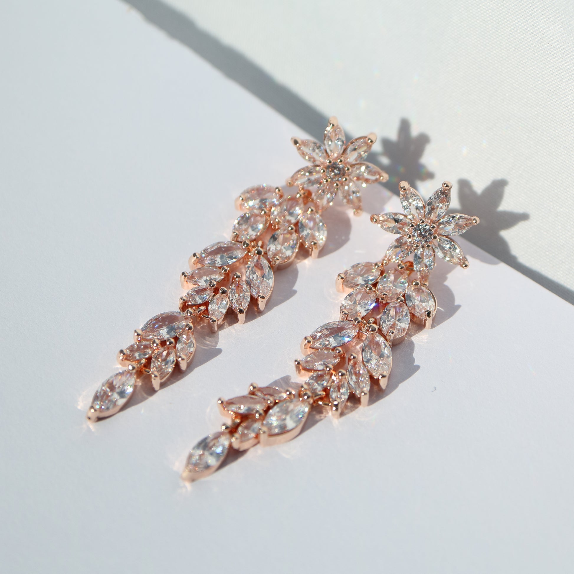 Frosted Flower Bridal Earrings