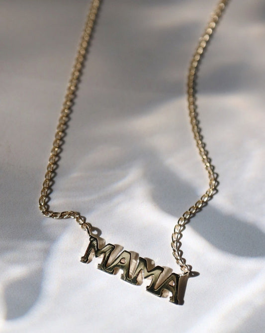 14kt gold Mama Necklace