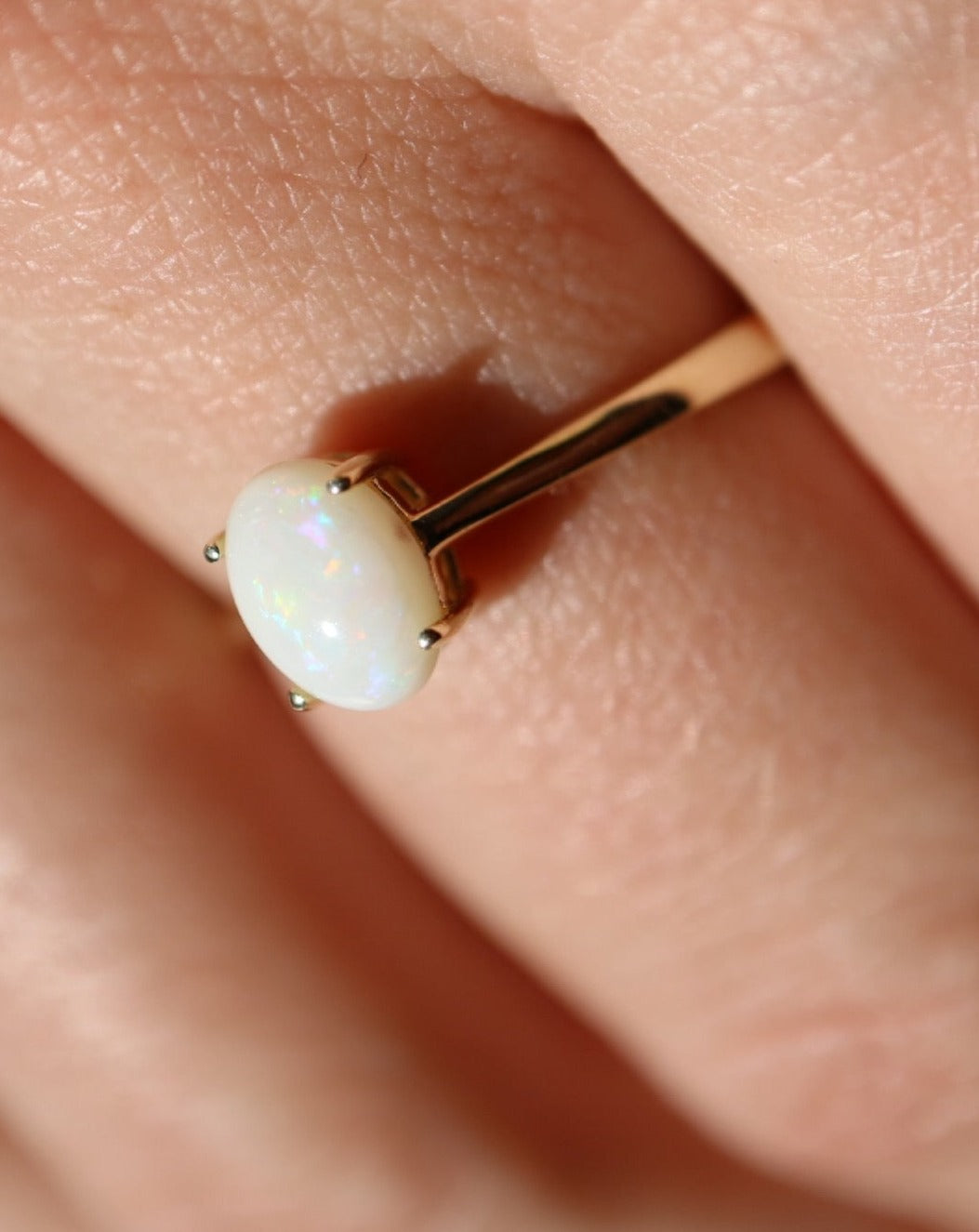 9ct gold Opal Solitaire Engagement Ring