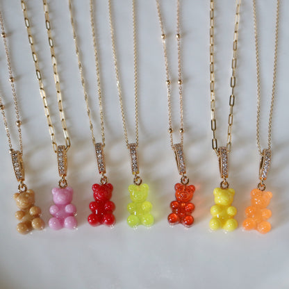 Gummy bear charm necklaces