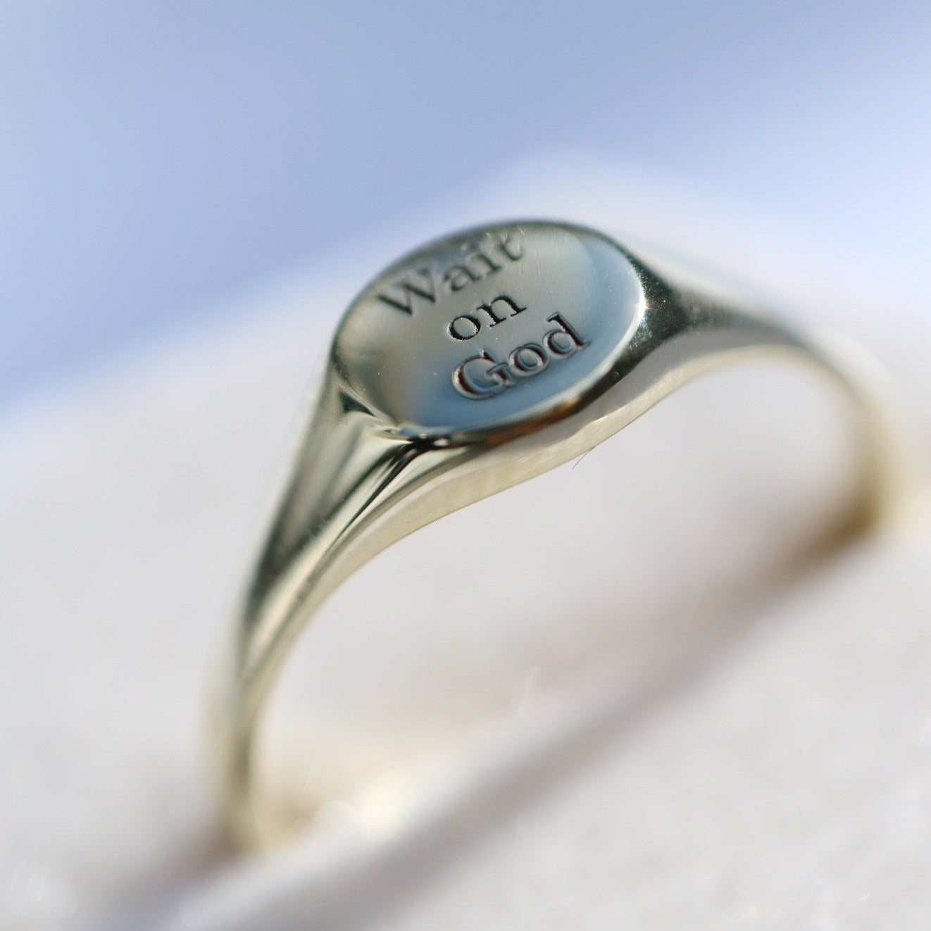Petite signet ring with engraving