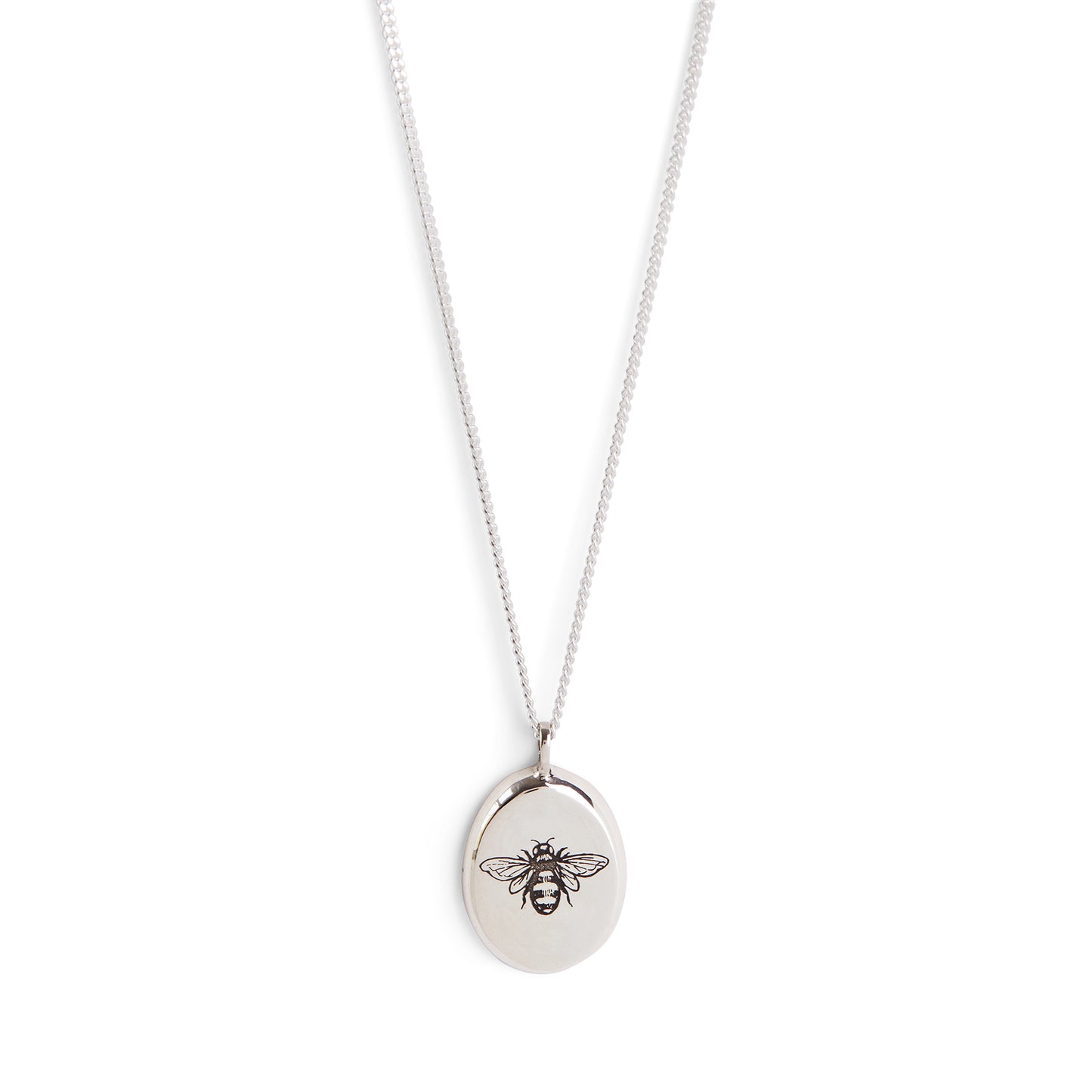 Silver Bee Pendant on white background