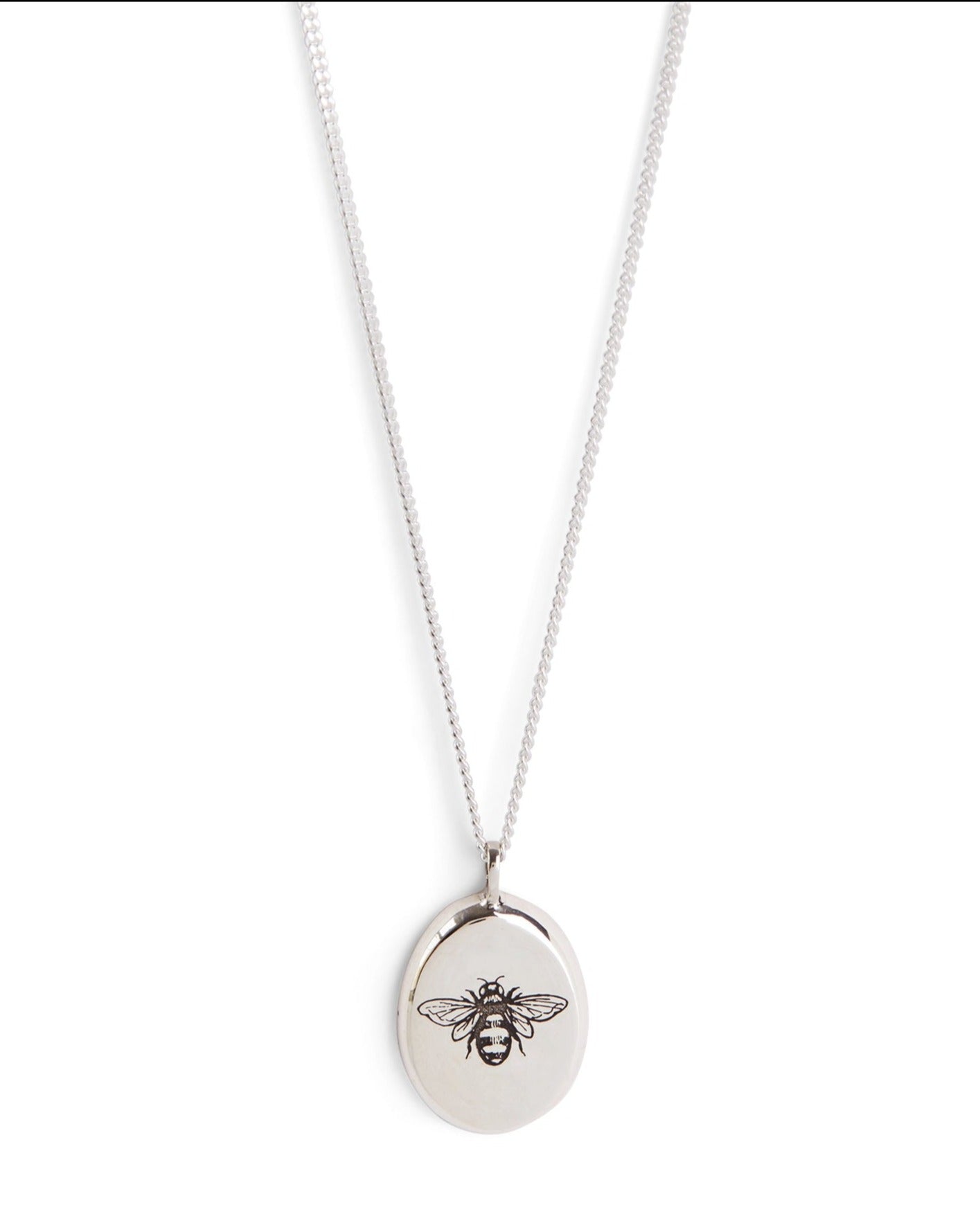 Silver Bee Pendant on white background