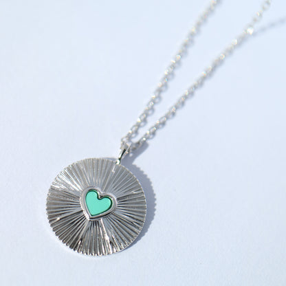 Heart Medallion Necklace in silver