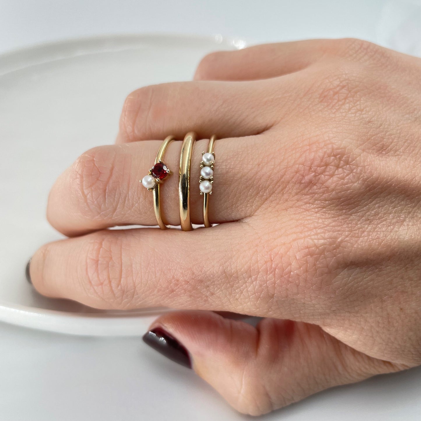 9kt gold stacking rings from Collective & Co. online jewellery store