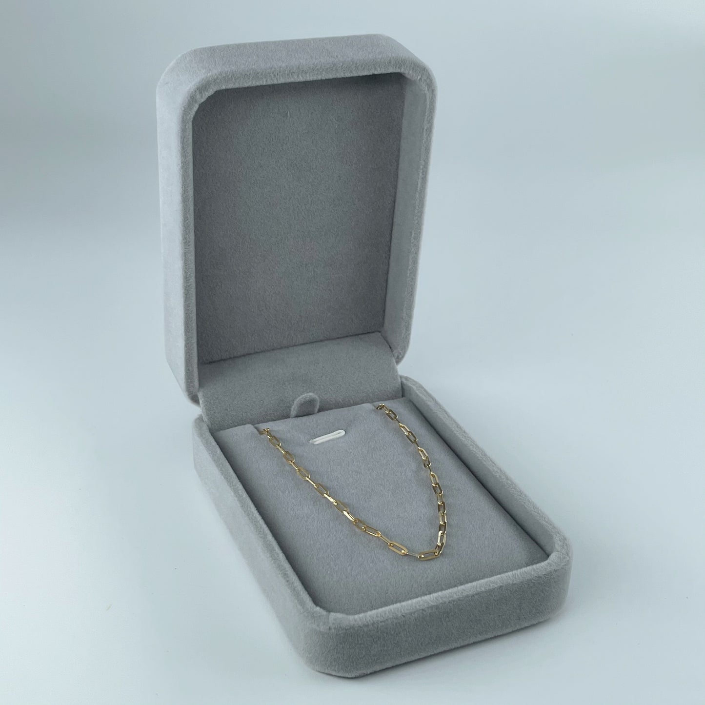 Grey velvet necklace box from Collective & Co.