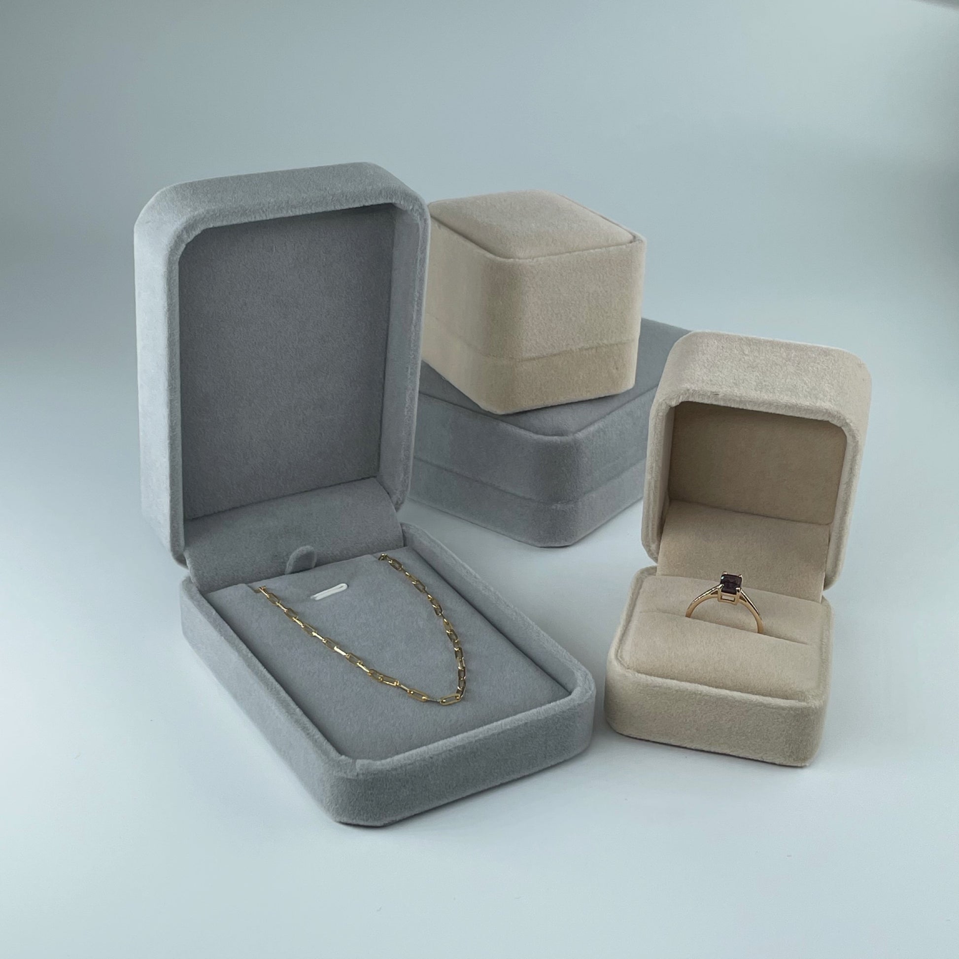 Collective & Co. collection of velvet jewellery boxes