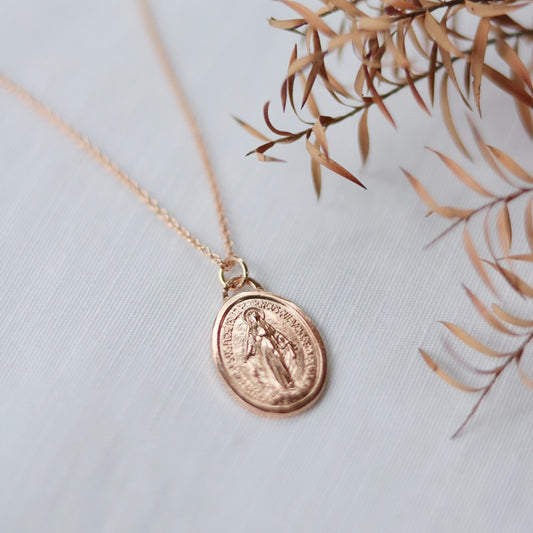 Gold plated medal necklace