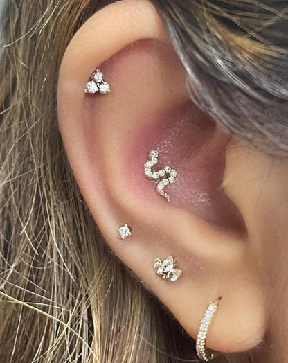 Gold and diamond piercings