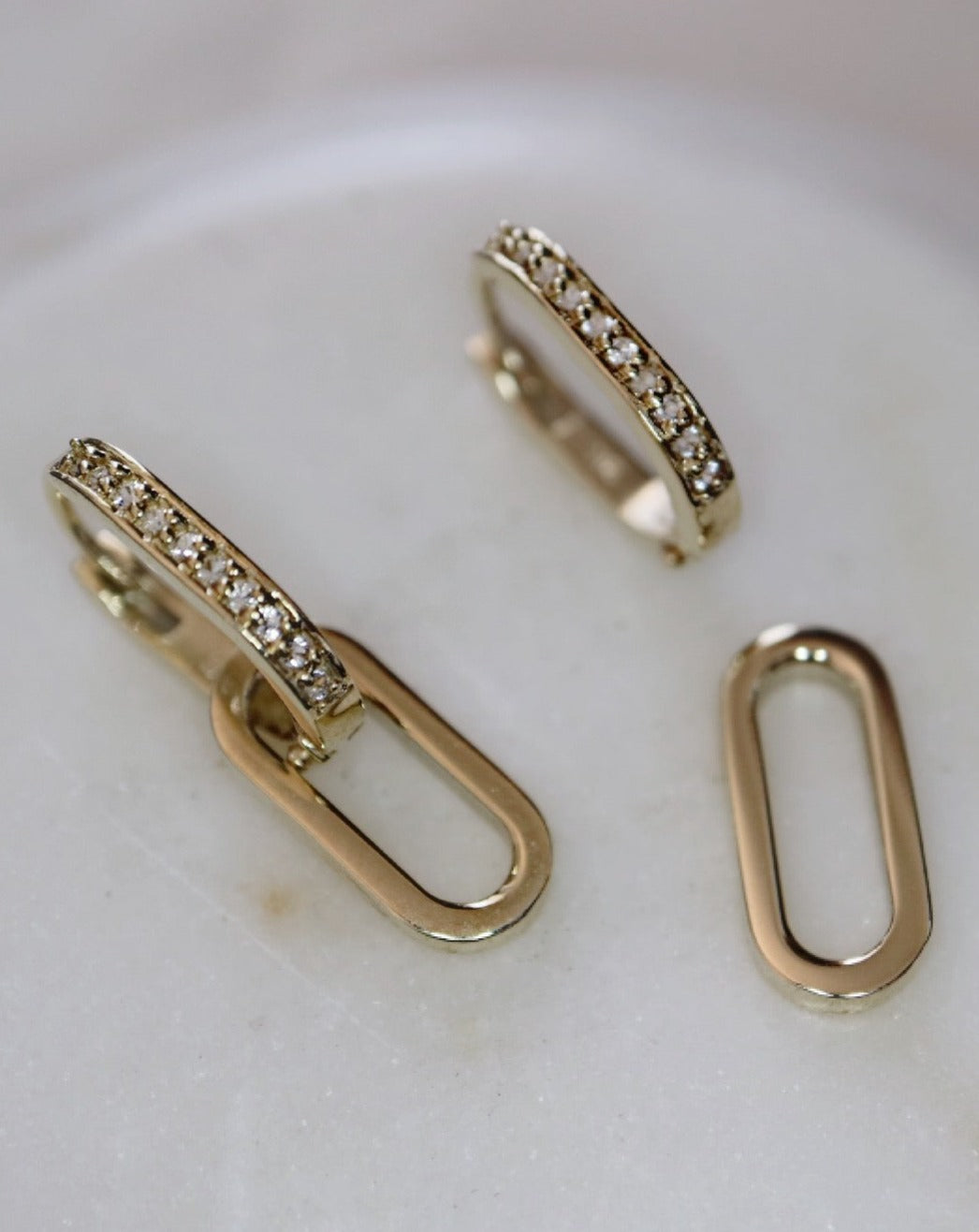 9ct gold and white sapphire earrings