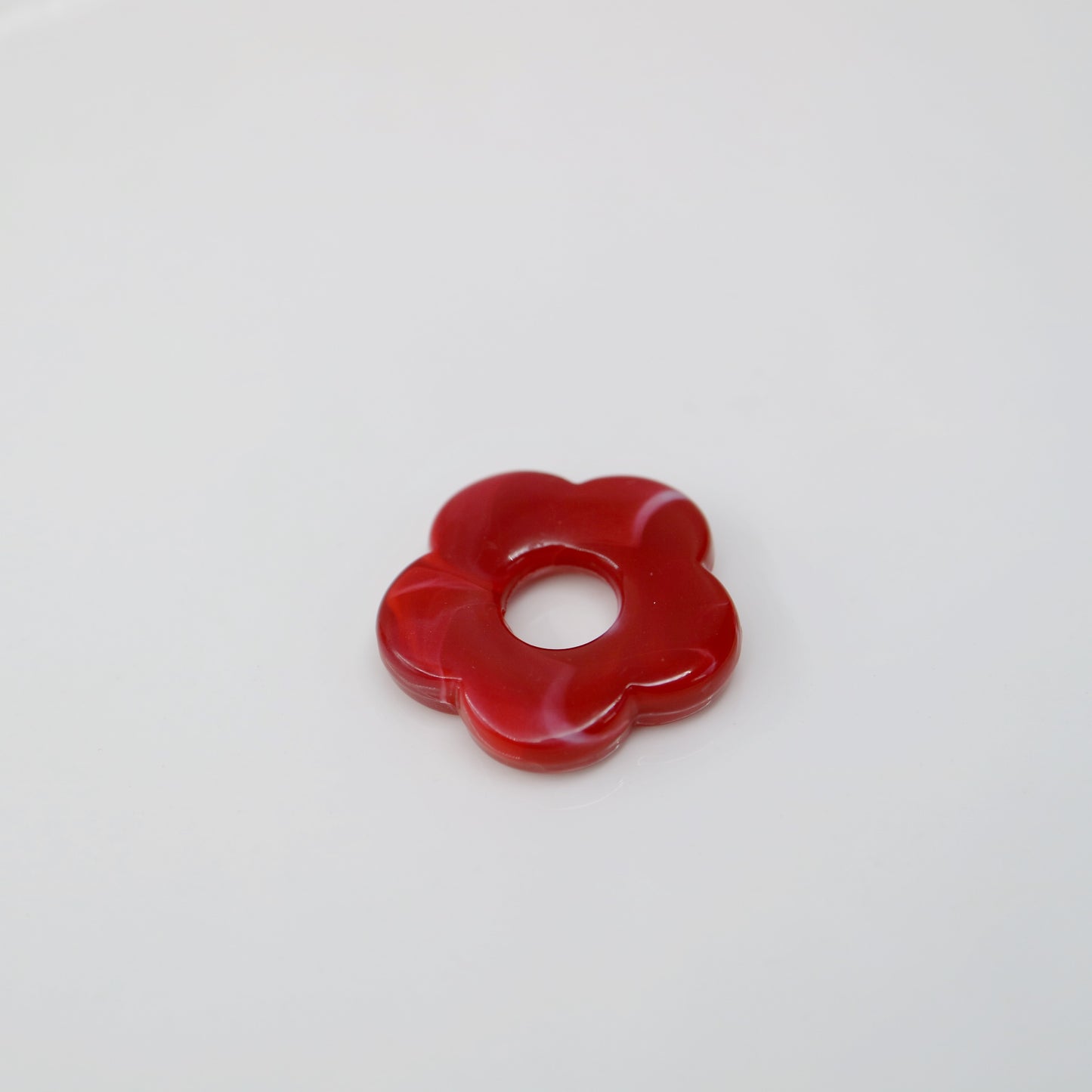 Flower Power Acrylic Charm in cherry red