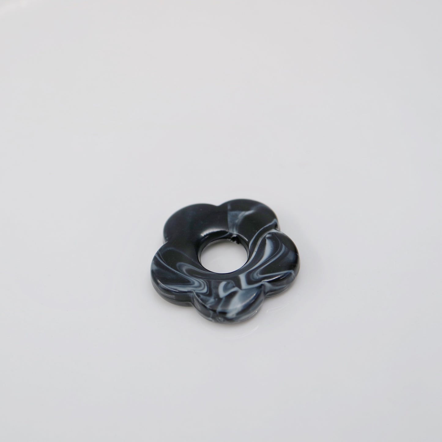 Flower Power Acrylic Charm in black swirl