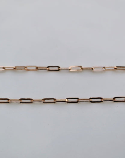 Solid 9kt Gold Flat Paperclip Chain