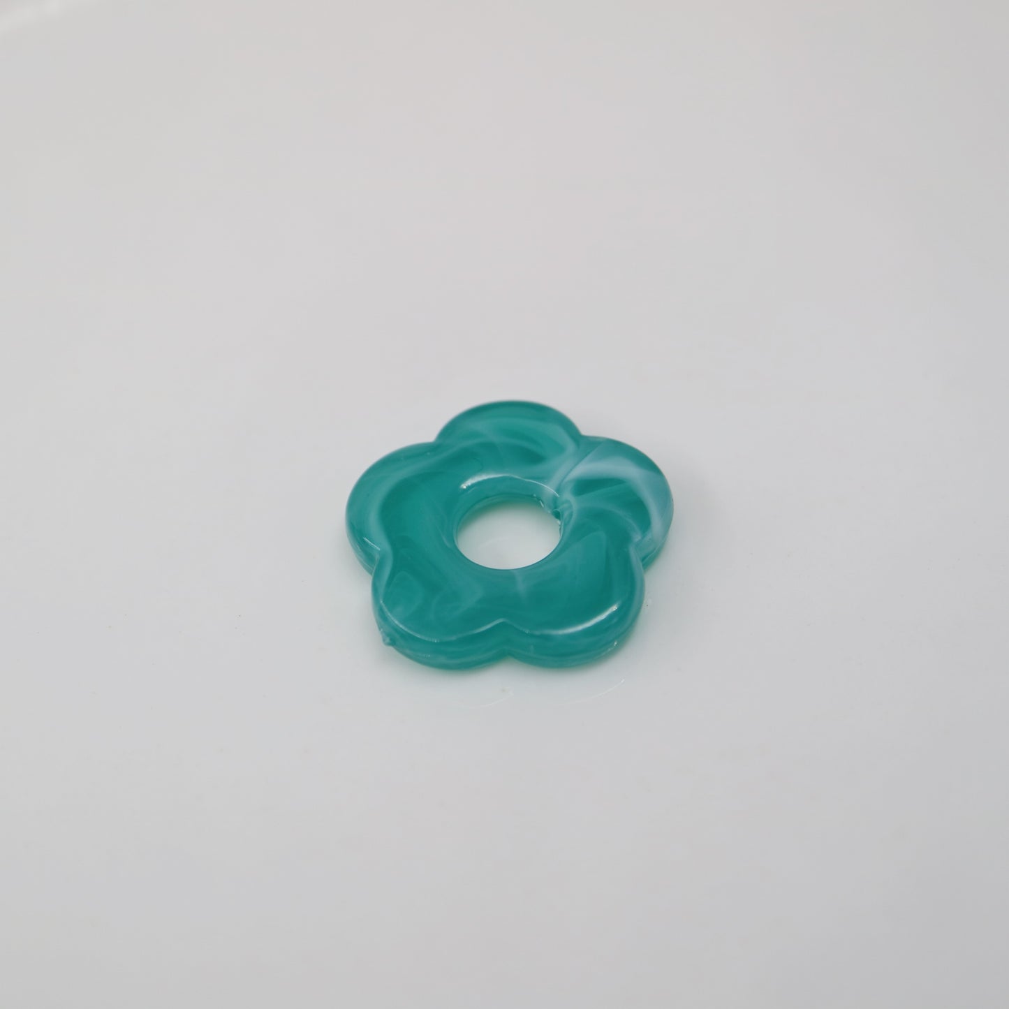 Flower Power Acrylic Charm in teal blue