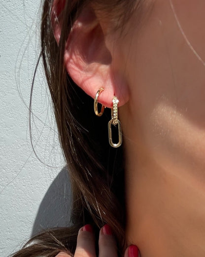 9ct gold link earrings