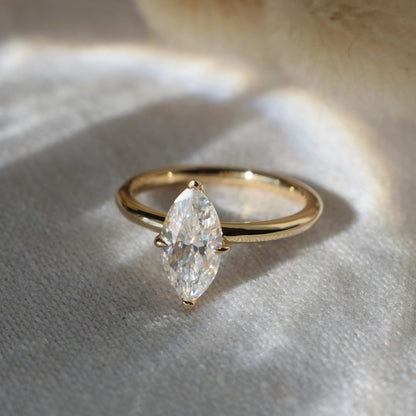 9ct gold Marquise Solitaire Ring from Theia Jewellery