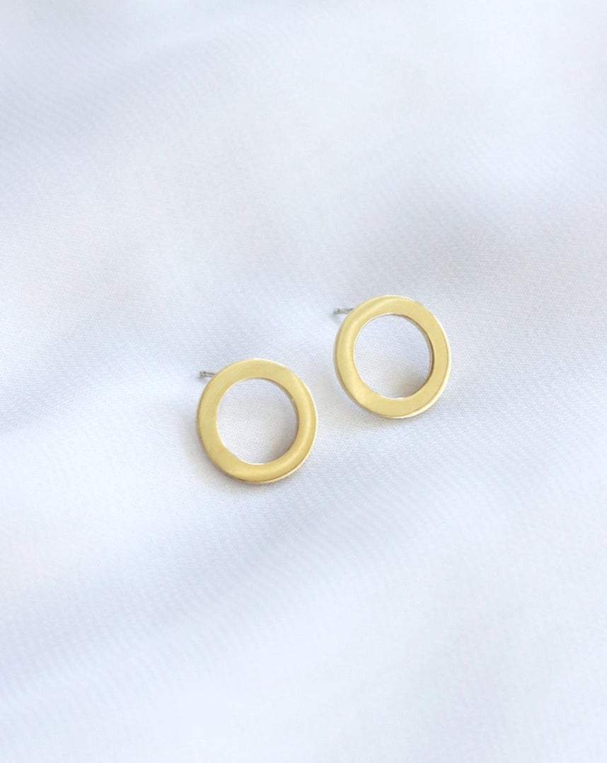 9ct gold Halo earrings by Maiden Stone Jewellery