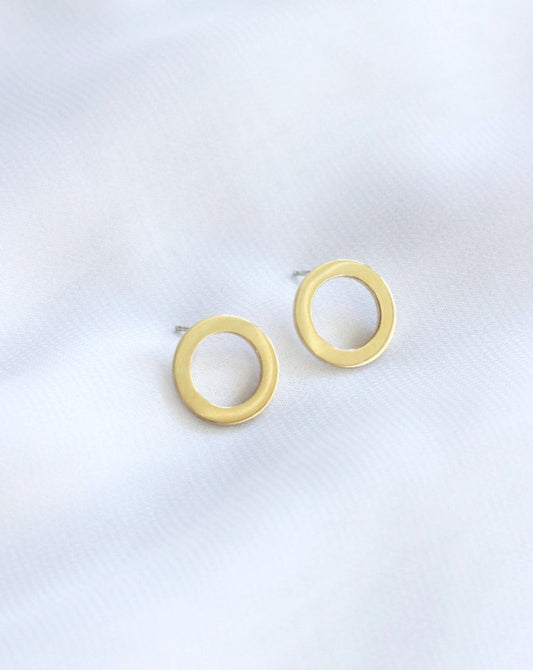 9ct gold Halo earrings by Maiden Stone Jewellery